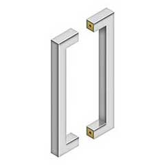 Deltana [SSPBB1210U32] Stainless Steel Back-To-Back Door Pull Handle - Contemporary Square - Polished Finish - 12&quot; C/C - 13&quot; L