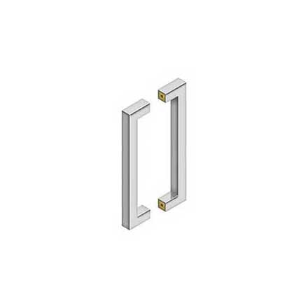 Deltana [SSPBB1210U32] Stainless Steel Back-To-Back Door Pull Handle - Contemporary Square - Polished Finish - 12&quot; C/C - 13&quot; L