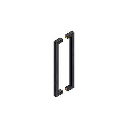 Deltana [SSPBB1810U19] Stainless Steel Back-To-Back Door Pull Handle - Contemporary Square - Paint Black Finish - 18&quot; C/C - 19&quot; L