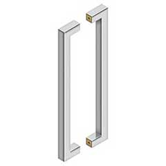 Deltana [SSPBB1810U32] Stainless Steel Back-To-Back Door Pull Handle - Contemporary Square - Polished Finish - 18&quot; C/C - 19&quot; L