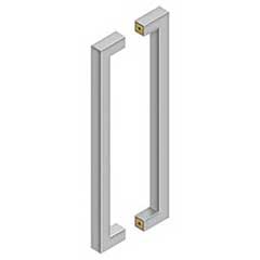 Deltana [SSPBB1810U32D] Stainless Steel Back-To-Back Door Pull Handle - Contemporary Square - Brushed Finish - 18&quot; C/C - 19&quot; L