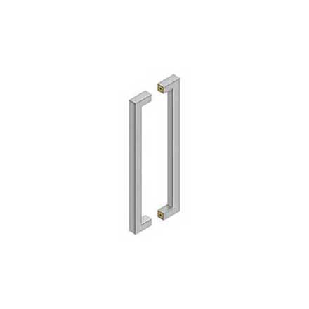 Deltana [SSPBB1810U32D] Stainless Steel Back-To-Back Door Pull Handle - Contemporary Square - Brushed Finish - 18&quot; C/C - 19&quot; L