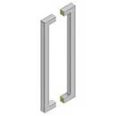 Deltana [SSPBB1810U32D] Stainless Steel Back-To-Back Door Pull Handle - Contemporary Square - Brushed Finish - 18" C/C - 19" L