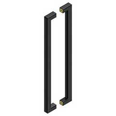 Deltana [SSPBB2410U19] Stainless Steel Back-To-Back Door Pull Handle - Contemporary Square - Paint Black Finish - 24&quot; C/C - 25&quot; L