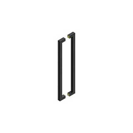 Deltana [SSPBB2410U19] Stainless Steel Back-To-Back Door Pull Handle - Contemporary Square - Paint Black Finish - 24&quot; C/C - 25&quot; L
