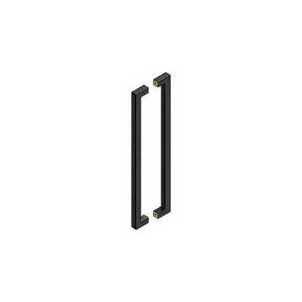 Deltana [SSPBB2410U19] Stainless Steel Back-To-Back Door Pull Handle - Contemporary Square - Paint Black Finish - 24&quot; C/C - 25&quot; L