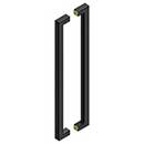 Deltana [SSPBB2410U19] Stainless Steel Back-To-Back Door Pull Handle - Contemporary Square - Paint Black Finish - 24" C/C - 25" L