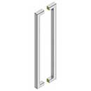 Deltana [SSPBB2410U32] Stainless Steel Back-To-Back Door Pull Handle - Contemporary Square - Polished Finish - 24" C/C - 25" L