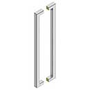 Deltana [SSPBB2410U32] Stainless Steel Back-To-Back Door Pull Handle - Contemporary Square - Polished Finish - 24&quot; C/C - 25&quot; L