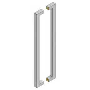 Deltana [SSPBB2410U32D] Stainless Steel Back-To-Back Door Pull Handle - Contemporary Square - Brushed Finish - 24" C/C - 25" L