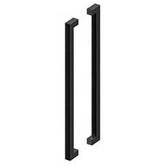 Deltana [SSPBB3615U19] Stainless Steel Back-To-Back Door Pull Handle - Contemporary Square - Paint Black Finish - 36&quot; C/C - 37 7/16&quot; L
