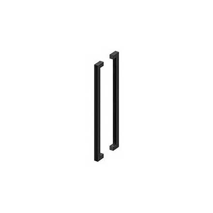 Deltana [SSPBB3615U19] Stainless Steel Back-To-Back Door Pull Handle - Contemporary Square - Paint Black Finish - 36&quot; C/C - 37 7/16&quot; L