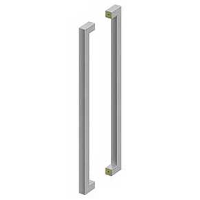Deltana [SSPBB3615U32D] Stainless Steel Back-To-Back Door Pull Handle - Contemporary Square - Brushed Finish - 36" C/C - 37 7/16" L