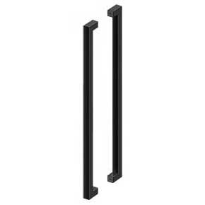 Deltana [SSPBB4215U19] Stainless Steel Back-To-Back Door Pull Handle - Contemporary Square - Paint Black Finish - 42" C/C - 43 1/2" L