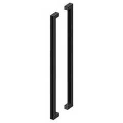Deltana [SSPBB4215U19] Stainless Steel Back-To-Back Door Pull Handle - Contemporary Square - Paint Black Finish - 42&quot; C/C - 43 1/2&quot; L