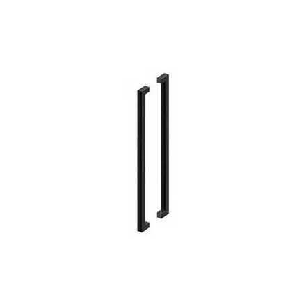 Deltana [SSPBB4215U19] Stainless Steel Back-To-Back Door Pull Handle - Contemporary Square - Paint Black Finish - 42&quot; C/C - 43 1/2&quot; L