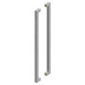 Deltana [SSPBB4215U32D] Stainless Steel Back-To-Back Door Pull Handle - Contemporary Square - Brushed Finish - 42" C/C - 43 1/2" L