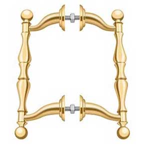 Deltana [OHP620CR003] Solid Brass Back-To-Back Door Pull Handle - Offset - Polished Brass (PVD) Finish - 6 3/16" L
