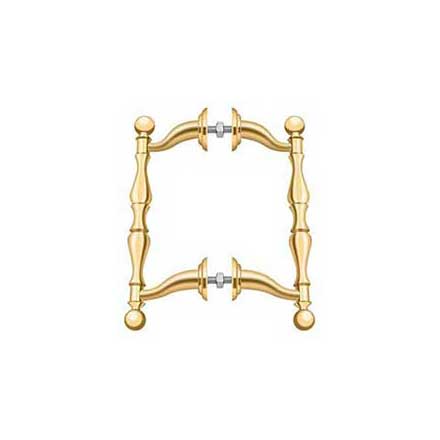 Deltana [OHP620CR003] Solid Brass Back-To-Back Door Pull Handle - Offset - Polished Brass (PVD) Finish - 6 3/16&quot; L