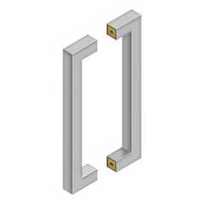 Deltana [SSPBB1210U32D] Stainless Steel Back-To-Back Door Pull Handle - Contemporary Square - Brushed Finish - 12" C/C - 13" L