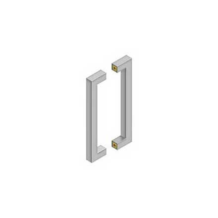 Deltana [SSPBB1210U32D] Stainless Steel Back-To-Back Door Pull Handle - Contemporary Square - Brushed Finish - 12" C/C - 13" L