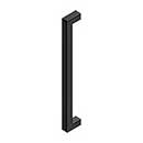 Deltana [SSP1810U19] Stainless Steel Single Side Door Pull Handle - Contemporary Square - Paint Black Finish - 18&quot; C/C - 19&quot; L