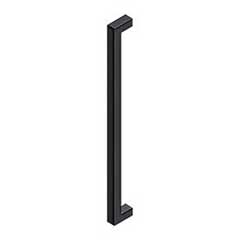 Deltana [SSP2410U19] Stainless Steel Single Side Door Pull Handle - Contemporary Square - Paint Black Finish - 24&quot; C/C - 25&quot; L
