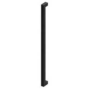 Deltana [SSP4215U19] Stainless Steel Single Side Door Pull Handle - Contemporary Square - Paint Black Finish - 42" C/C - 43 1/2" L