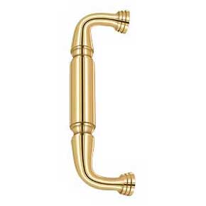 Deltana [DP2574CR003] Solid Brass Thru-Bolt Door Pull Handle - Polished Brass (PVD) Finish - 8" C/C - 8 7/8" L