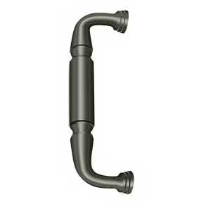 Deltana [DP2574U15A] Solid Brass Thru-Bolt Door Pull Handle - Antique Nickel Finish - 8" C/C - 8 7/8" L