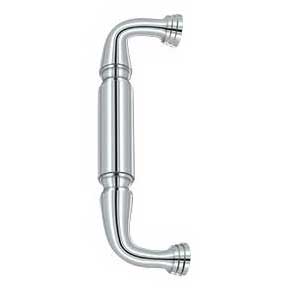 Deltana [DP2574U26] Solid Brass Thru-Bolt Door Pull Handle - Polished Chrome Finish - 8" C/C - 8 7/8" L
