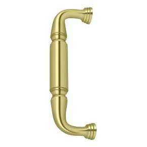 Deltana [DP2574U3] Solid Brass Thru-Bolt Door Pull Handle - Polished Brass Finish - 8" C/C - 8 7/8" L