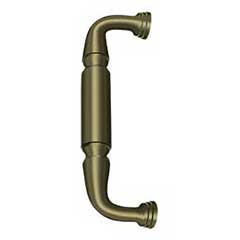 Deltana [DP2574U5] Solid Brass Thru-Bolt Door Pull Handle - Antique Brass Finish - 8&quot; C/C - 8 7/8&quot; L