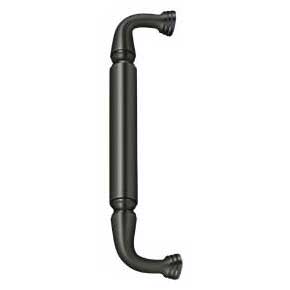 Deltana [DP2575U10B] Solid Brass Thru-Bolt Door Pull Handle - Oil Rubbed Bronze Finish - 10" C/C - 11" L