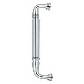 Deltana [DP2575U26] Solid Brass Thru-Bolt Door Pull Handle - Polished Chrome Finish - 10" C/C - 11" L
