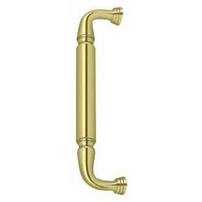 Deltana [DP2575U3] Solid Brass Thru-Bolt Door Pull Handle - Polished Brass Finish - 10" C/C - 11" L