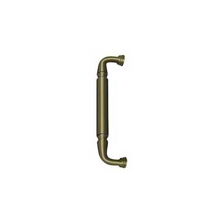 Deltana [DP2575U5] Solid Brass Thru-Bolt Door Pull Handle - Antique Brass Finish - 10&quot; C/C - 11&quot; L