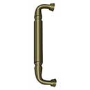 Deltana [DP2575U5] Solid Brass Thru-Bolt Door Pull Handle - Antique Brass Finish - 10" C/C - 11" L