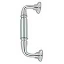 Deltana [DP2576U26] Solid Brass Thru-Bolt Door Pull Handle w/ Rosettes - Polished Chrome Finish - 8&quot; C/C - 9 3/4&quot; L