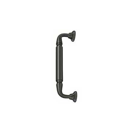 Deltana [DP2578U10B] Solid Brass Thru-Bolt Door Pull Handle w/ Rosettes - Oil Rubbed Bronze Finish - 10&quot; C/C - 11 3/4&quot; L