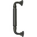 Deltana [DP2578U10B] Solid Brass Thru-Bolt Door Pull Handle w/ Rosettes - Oil Rubbed Bronze Finish - 10" C/C - 11 3/4" L