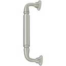 Deltana [DP2578U15] Solid Brass Thru-Bolt Door Pull Handle w/ Rosettes - Brushed Nickel Finish - 10" C/C - 11 3/4" L