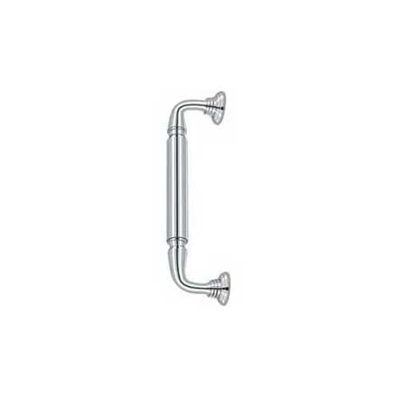 Deltana [DP2578U26] Solid Brass Thru-Bolt Door Pull Handle w/ Rosettes - Polished Chrome Finish - 10&quot; C/C - 11 3/4&quot; L