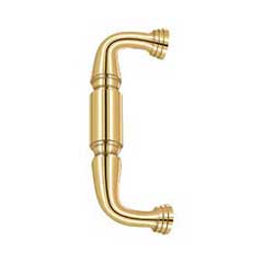 Deltana [DP675CR003] Solid Brass Thru-Bolt Door Pull Handle - Polished Brass (PVD) Finish - 6&quot; C/C - 7 3/4&quot; L
