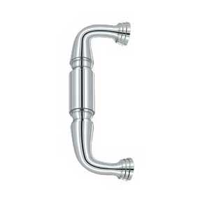 Deltana [DP675U26] Solid Brass Thru-Bolt Door Pull Handle - Polished Chrome Finish - 6" C/C - 7 3/4" L