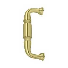 Deltana [DP675U3] Solid Brass Thru-Bolt Door Pull Handle - Polished Brass Finish - 6" C/C - 7 3/4" L