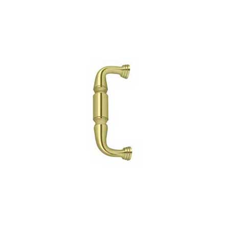 Deltana [DP675U3] Solid Brass Thru-Bolt Door Pull Handle - Polished Brass Finish - 6&quot; C/C - 7 3/4&quot; L