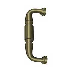 Deltana [DP675U5] Solid Brass Thru-Bolt Door Pull Handle - Antique Brass Finish - 6&quot; C/C - 7 3/4&quot; L