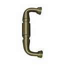 Deltana [DP675U5] Solid Brass Thru-Bolt Door Pull Handle - Antique Brass Finish - 6" C/C - 7 3/4" L