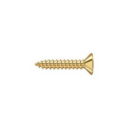 Deltana [SCWB1010CR003] Solid Brass Wood Screw - #10 x 1&quot; - Flat Head - Phillips - Polished Brass (PVD) Finish